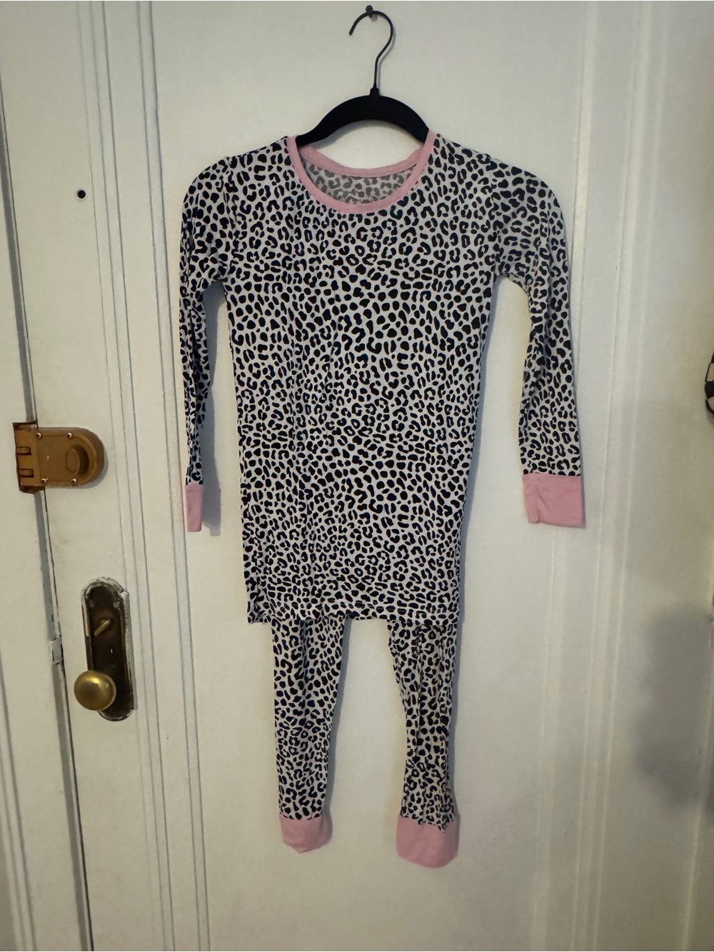 Little Sleepies Leopard-Print Pajama Set with Pink Trim